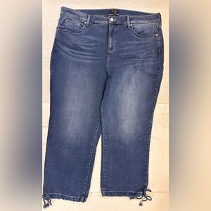 NYDJ Blue Jeans Capris with Cuff Ties